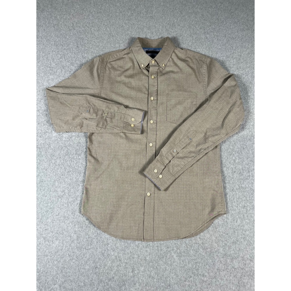 Banana Republic Grant Fit Shirt Mens Small Brown Dobby Texture Cotton 308650-00